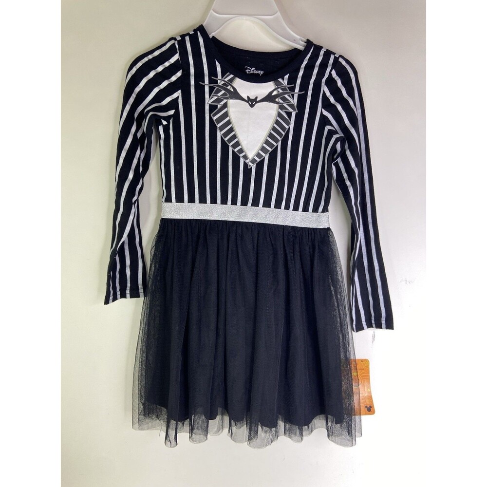 Disney The Nightmare Before Christmas Jack Long Sleeve Tutu Dress Girls Size 5-6